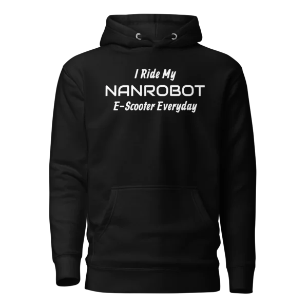E-Scooter Graphic Hoodie: I Ride My NANROBOT Everyday ((Black)