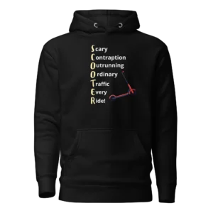 E-Scooter Graphic Hoodie: SCOOTER Acronym (Black)