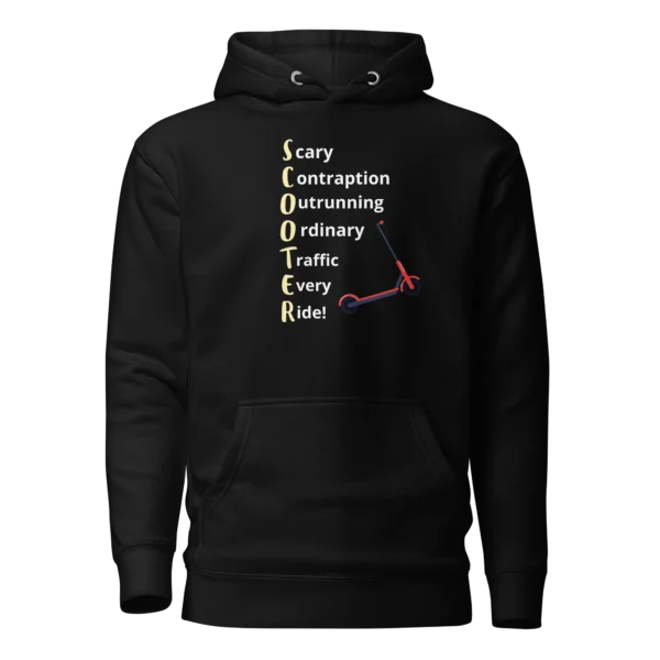 E-Scooter Graphic Hoodie: SCOOTER Acronym (Black)