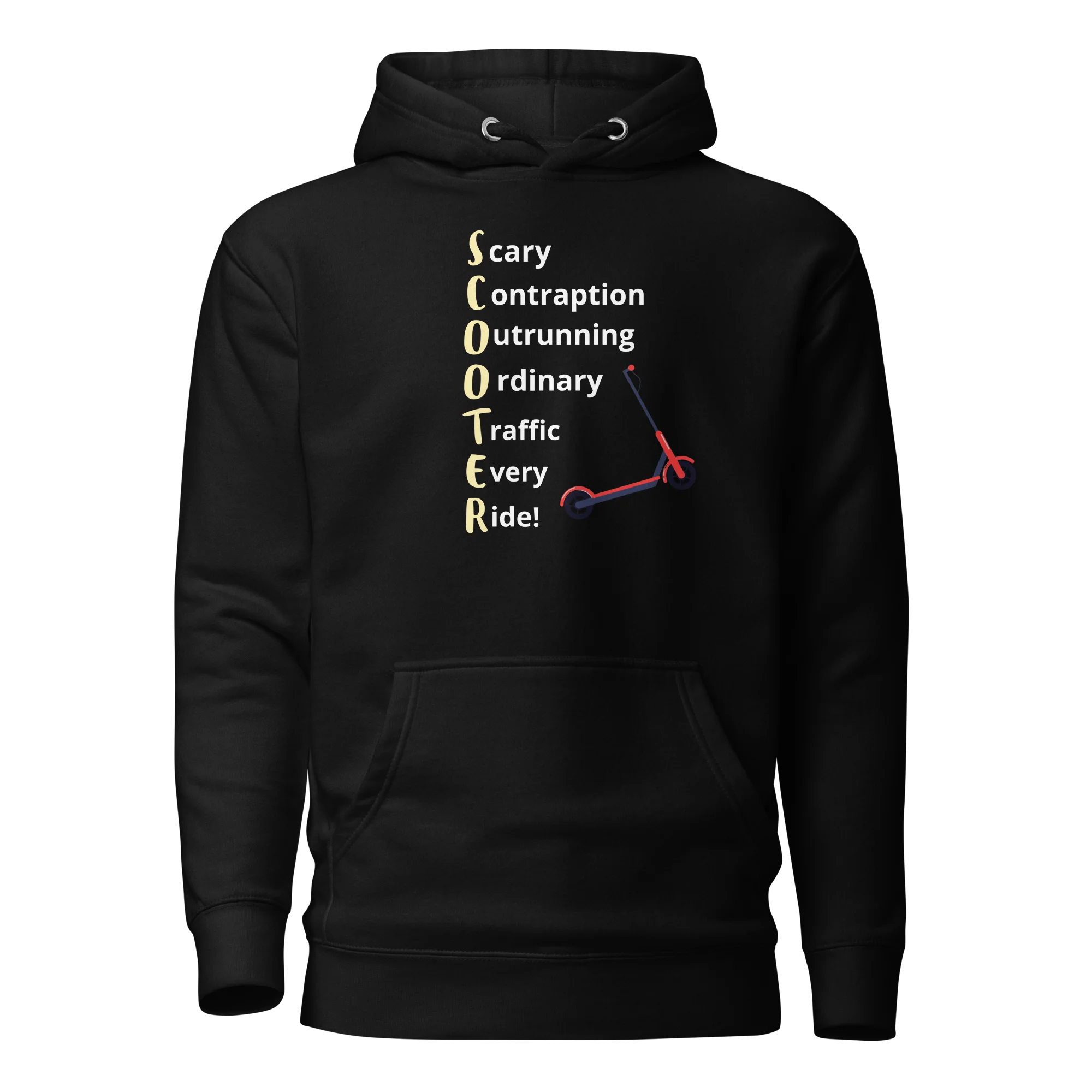 E-Scooter Graphic Hoodie: SCOOTER Acronym (Black)