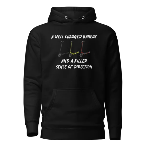 E-Scooter Graphic Hoodie: Killer Sense Of Direction (Black)