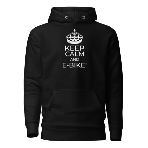 E-Bike Graphic Hoodie: Keep Calm And E-Bike (Black)