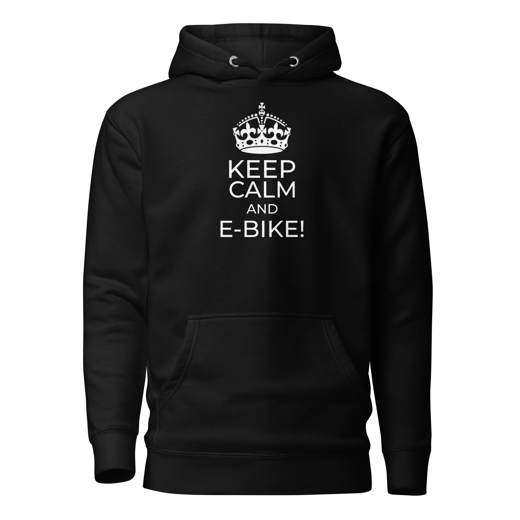 E-Bike Graphic Hoodie: Keep Calm And E-Bike (Black)