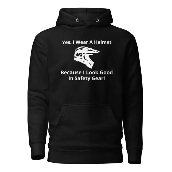 E-Scooter Graphic Hoodie: I Look Good In Safety Gear (Black)