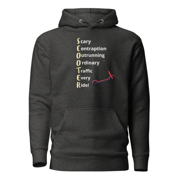 E-Scooter Graphic Hoodie: SCOOTER Acronym (Charcoal)