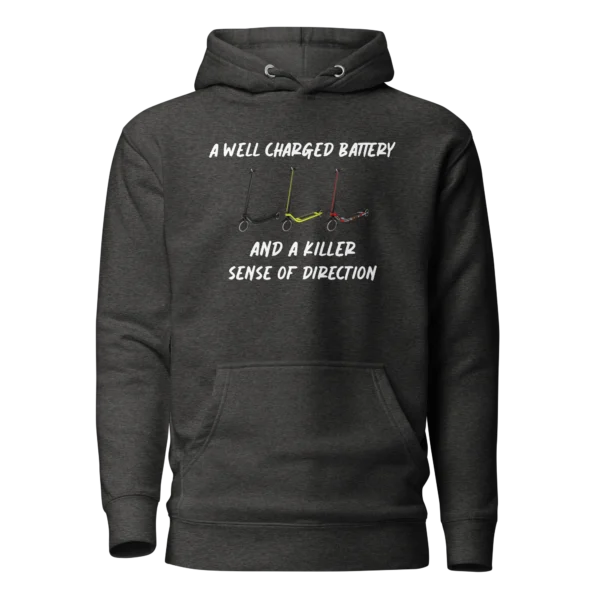 E-Scooter Graphic Hoodie: Killer Sense Of Direction (Charcoal)