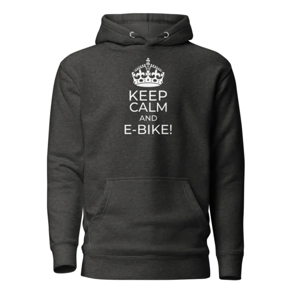 E-Bike Graphic Hoodie: Keep Calm And E-Bike (Charcoal)