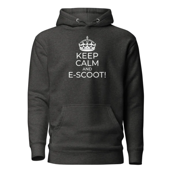 E-Scooter Graphic Hoodie: Keep Calm And E-Scoot (Charcoal)