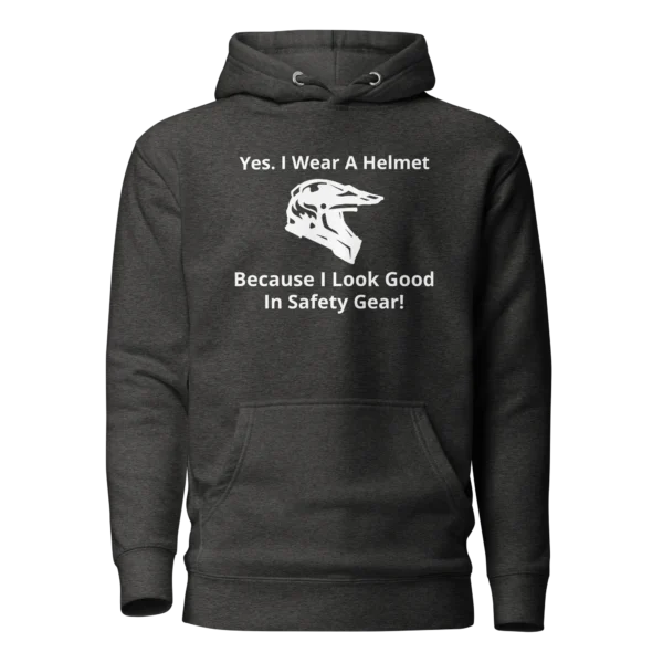 E-Scooter Graphic Hoodie: I Look Good In Safety Gear (Charcoal)