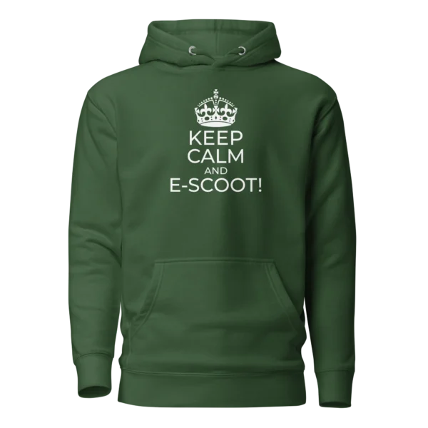 E-Scooter Graphic Hoodie: Keep Calm And E-Scoot (Forrest Green)