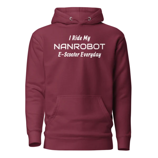 E-Scooter Graphic Hoodie: I Ride My NANROBOT Everyday (Maroon)