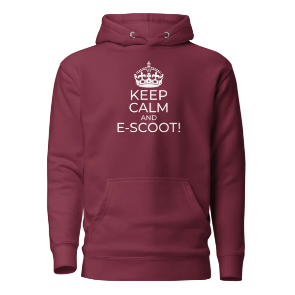 E-Scooter Graphic Hoodie: Keep Calm And E-Scoot (Maroon)