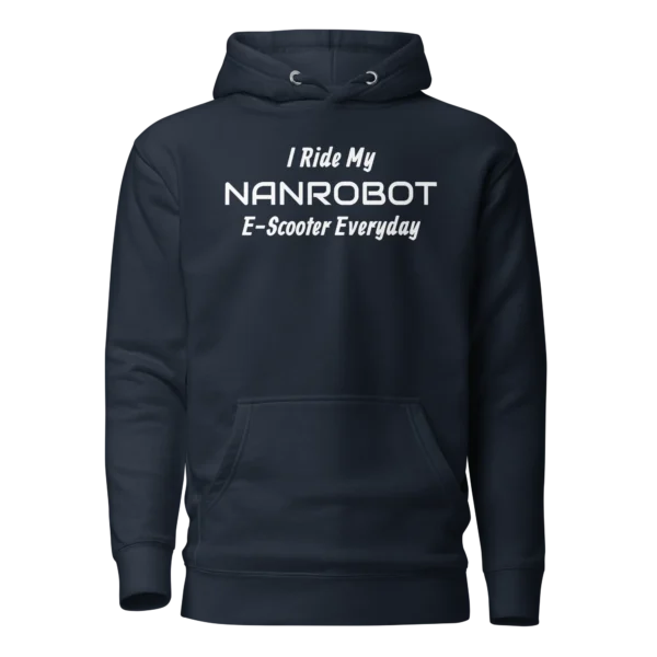 E-Scooter Graphic Hoodie: I Ride My NANROBOT Everyday (Navy Blue)