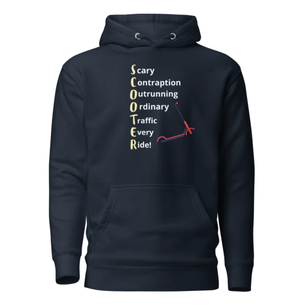 E-Scooter Graphic Hoodie: SCOOTER Acronym (Navy Blue)