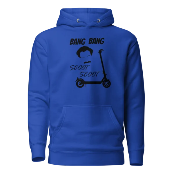 E-Scooter Graphic Hoodie: BAND BANG SCOOT SCOOT (Royal Blue)