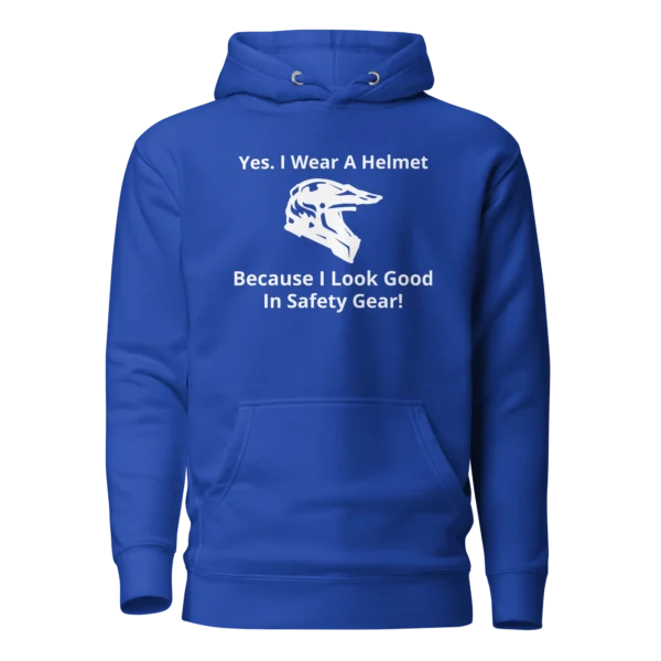E-Scooter Graphic Hoodie: I Look Good In Safety Gear (Royal Blue)