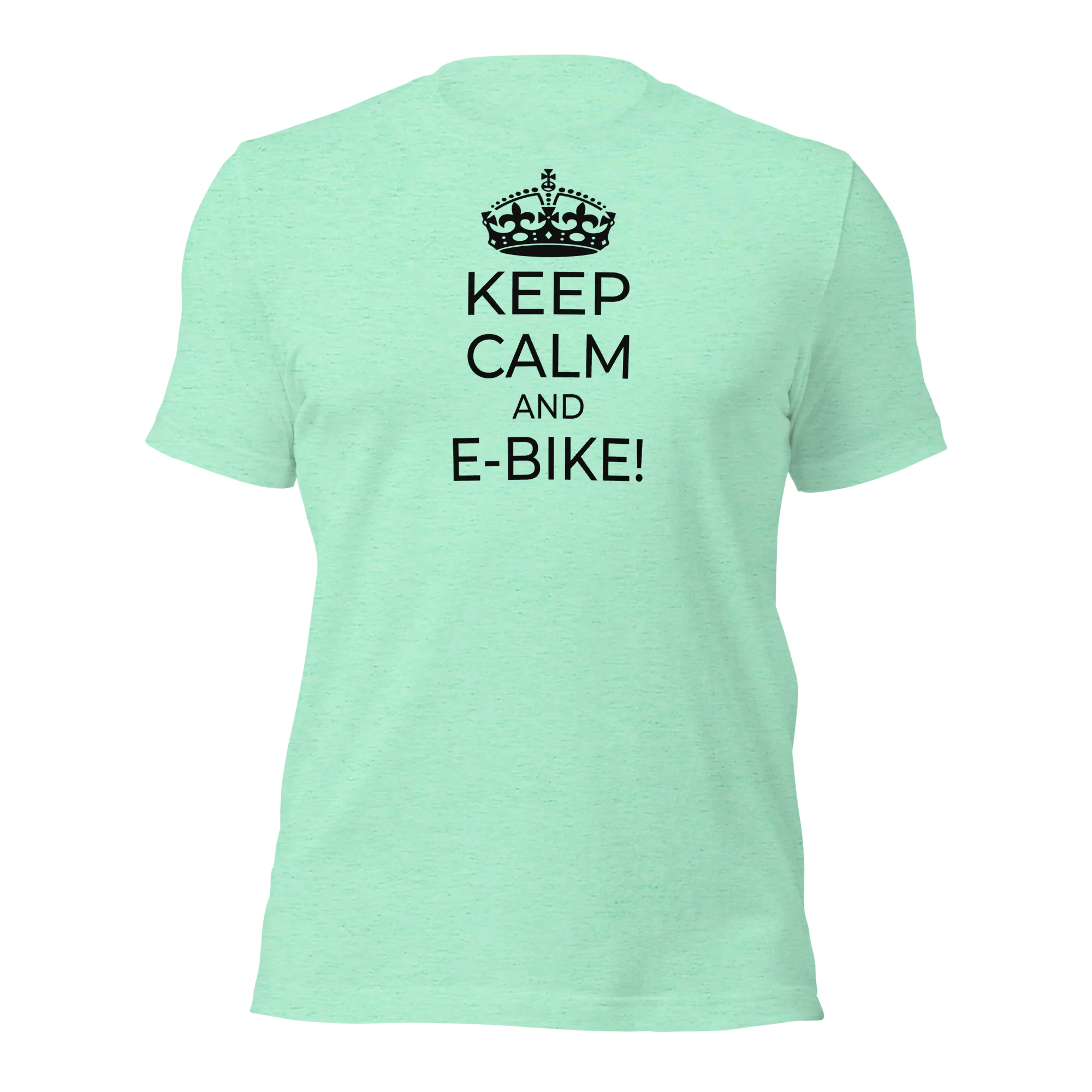 Funny T-Shirt: Keep Calm And E-Bike (Mint Green)