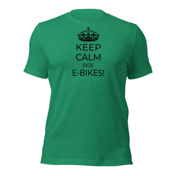 Funny T-Shirt: Keep Calm Ride E-Bikes (Green)