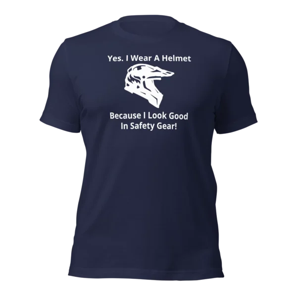 Funny T-Shirt: I Look Good In Safety Gear (Navy Blue)