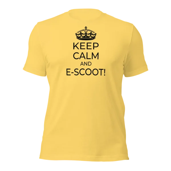 Funny T-Shirt: Keep Calm And E-Scoot! (Yellow)