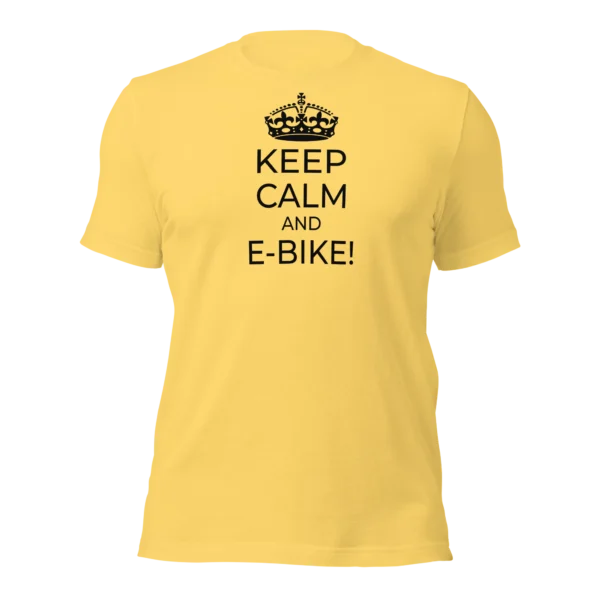 Funny T-Shirt: Keep Calm And E-Bike (Yellow)
