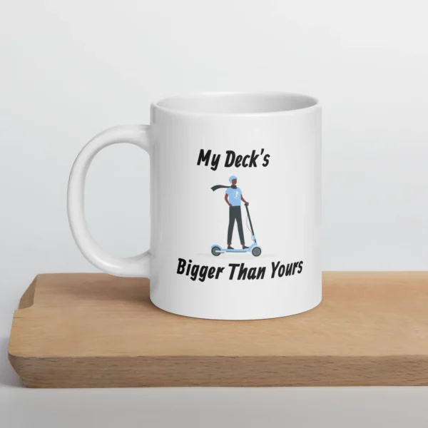 Funny Coffee Mug: My Decks Bigger Than Yours (20oz)