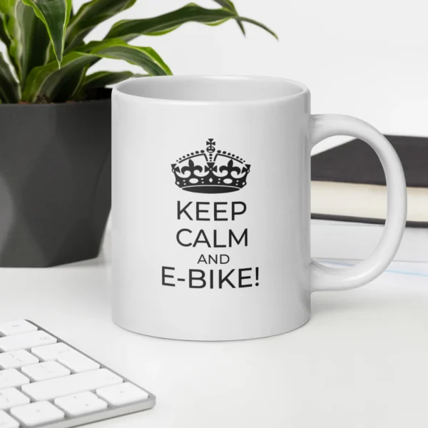 Funny Coffee Mug: Keep Calm And E-Bike! (20oz)