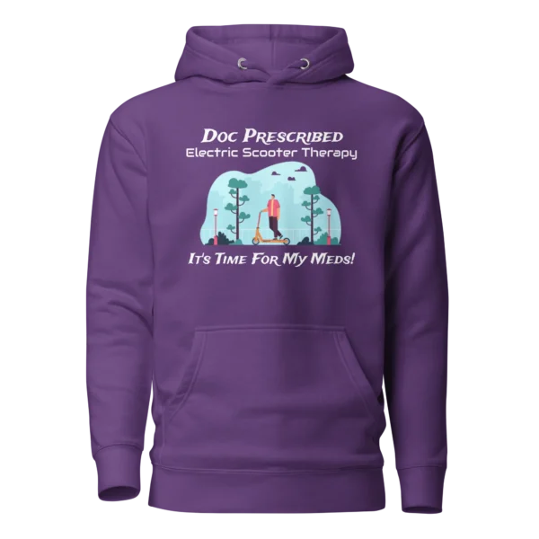 Funny E-Scooter Hoodie: Doc Prescribed Electric Scooter Therapy in purple