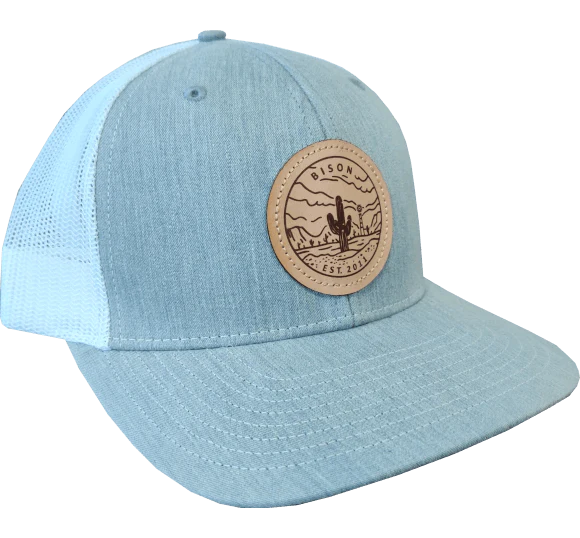 bison coolers grey hat with logo