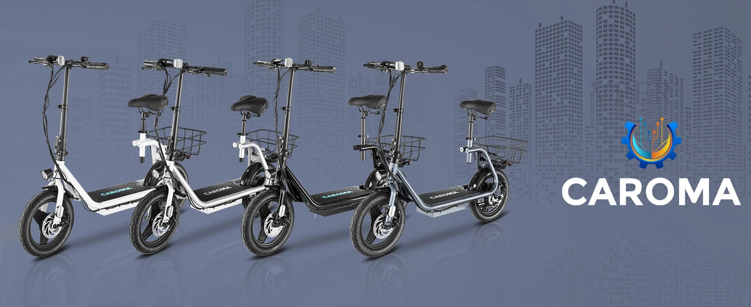 The caroma peak electric scooter bike in multiple color options